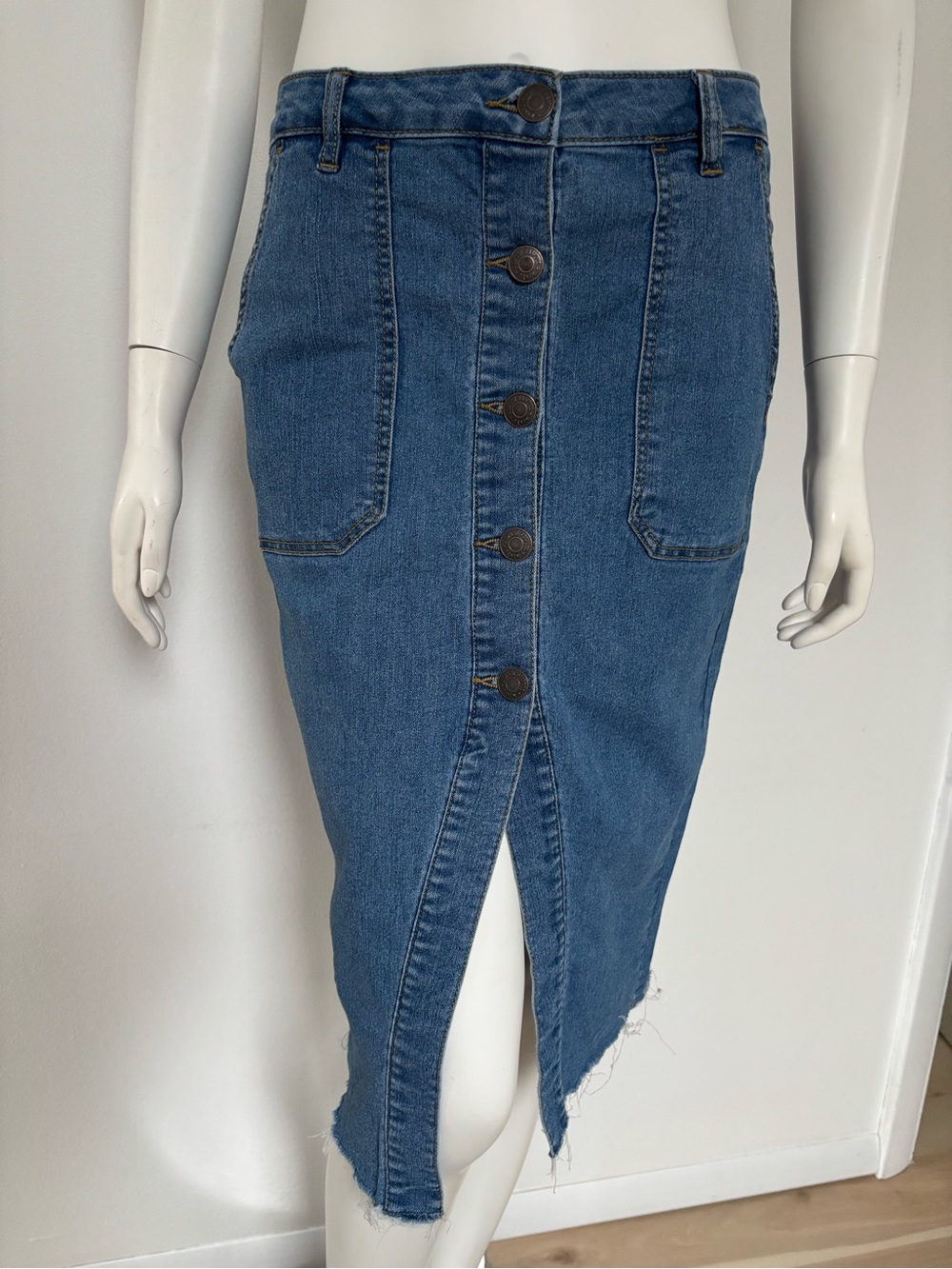 Almost Famous Light Blue High-Rise Denim Skirt